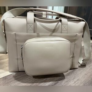 Monos Metro Duffel Bag in Ivory Vegan Leather